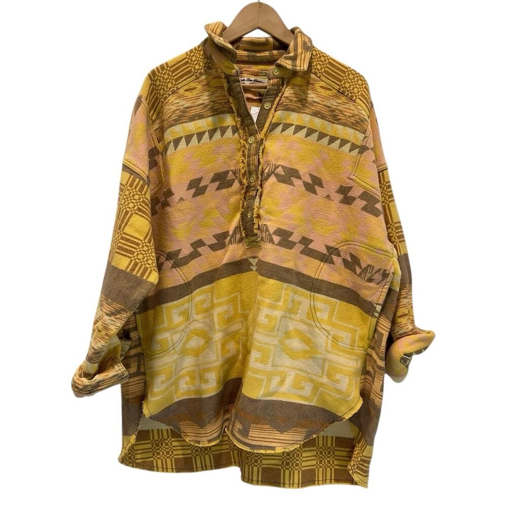 Free People Southwest Aztec Pullover Jacket Western Boho Ranch Shacket L - Picture 8 of 14